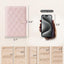 Estuche joyas cuero PU con bolsa terciopelo cremallera rosa