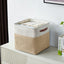 4 Cestas Almacenamiento 11x11" Beige y Blanco