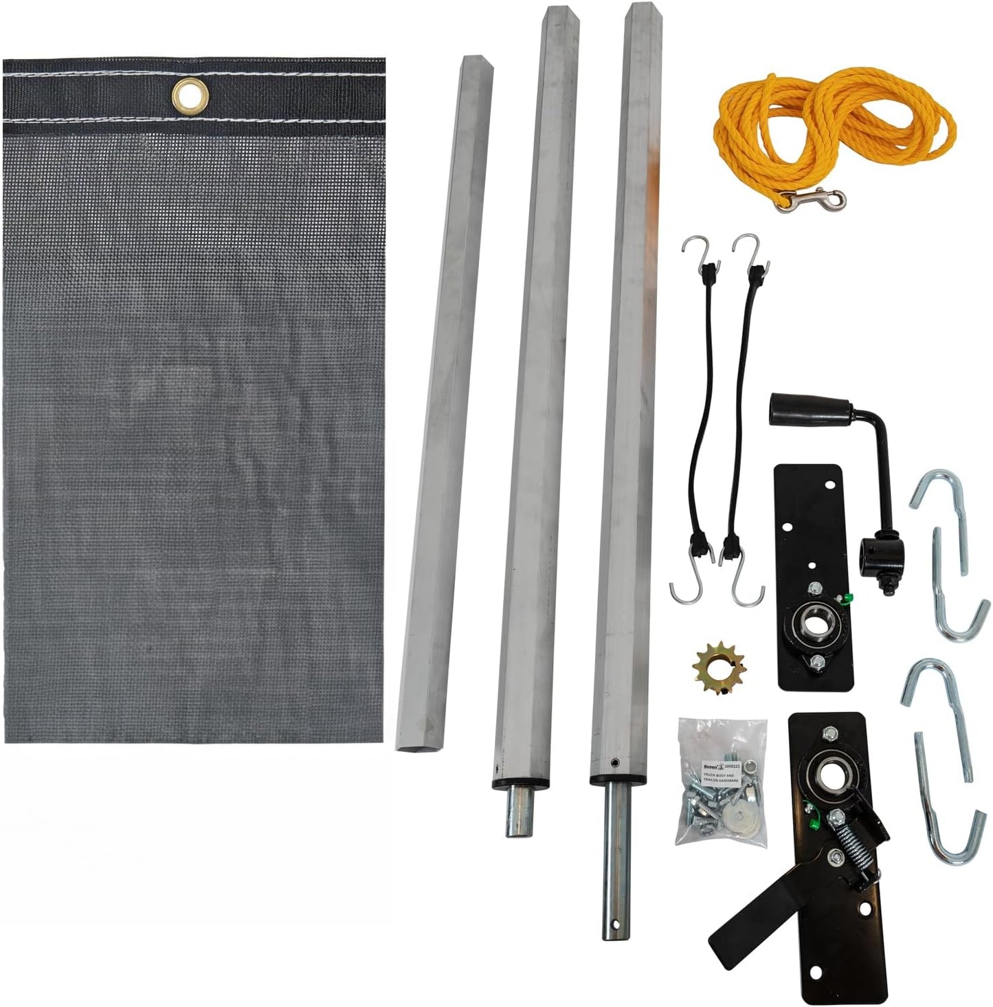 Kit lona aluminio malla 6x16ft doble costura ojales latón