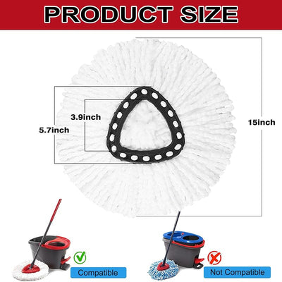 10 Cabezales Mopa Giratoria Microfibra 360 Grados