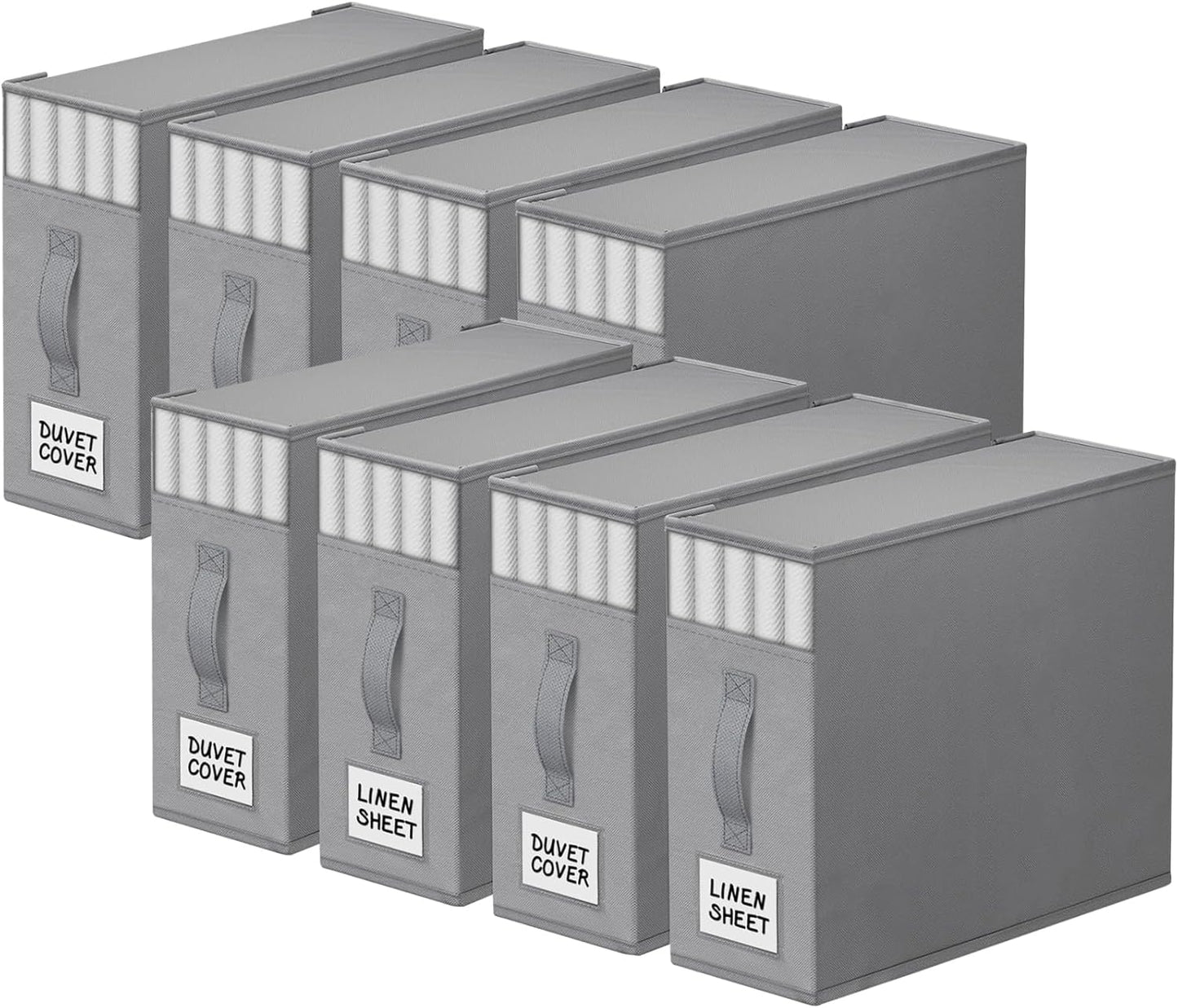 8 Organiz. sábanas plegables con ventana gris