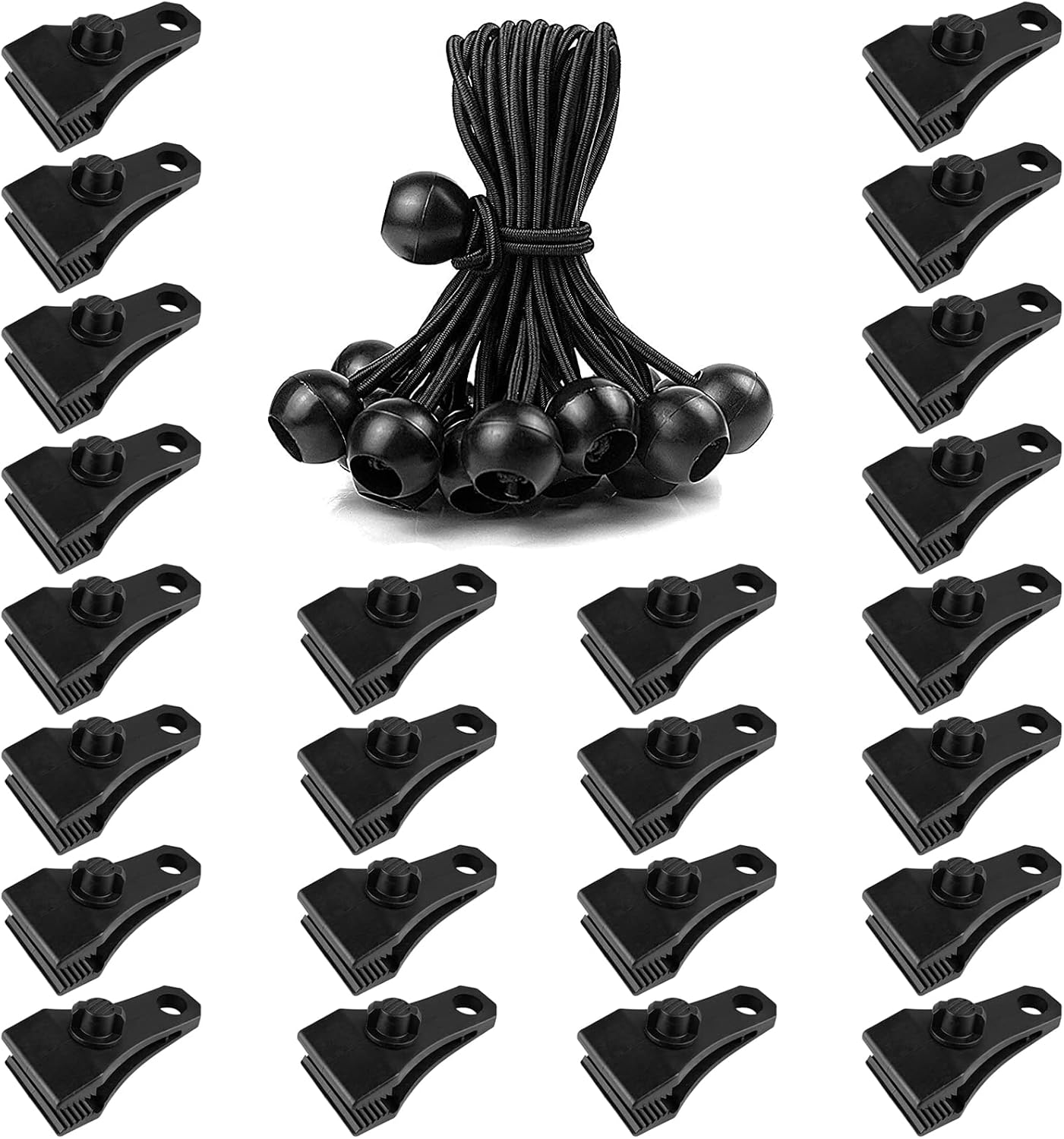 Clips lona resistente pack 48 para camping toldos automóvil