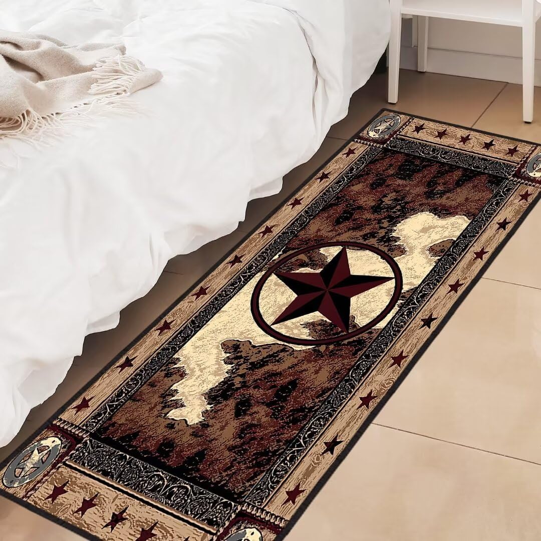 Alfombra occidental 2x6pulg diseño estrellas Texas