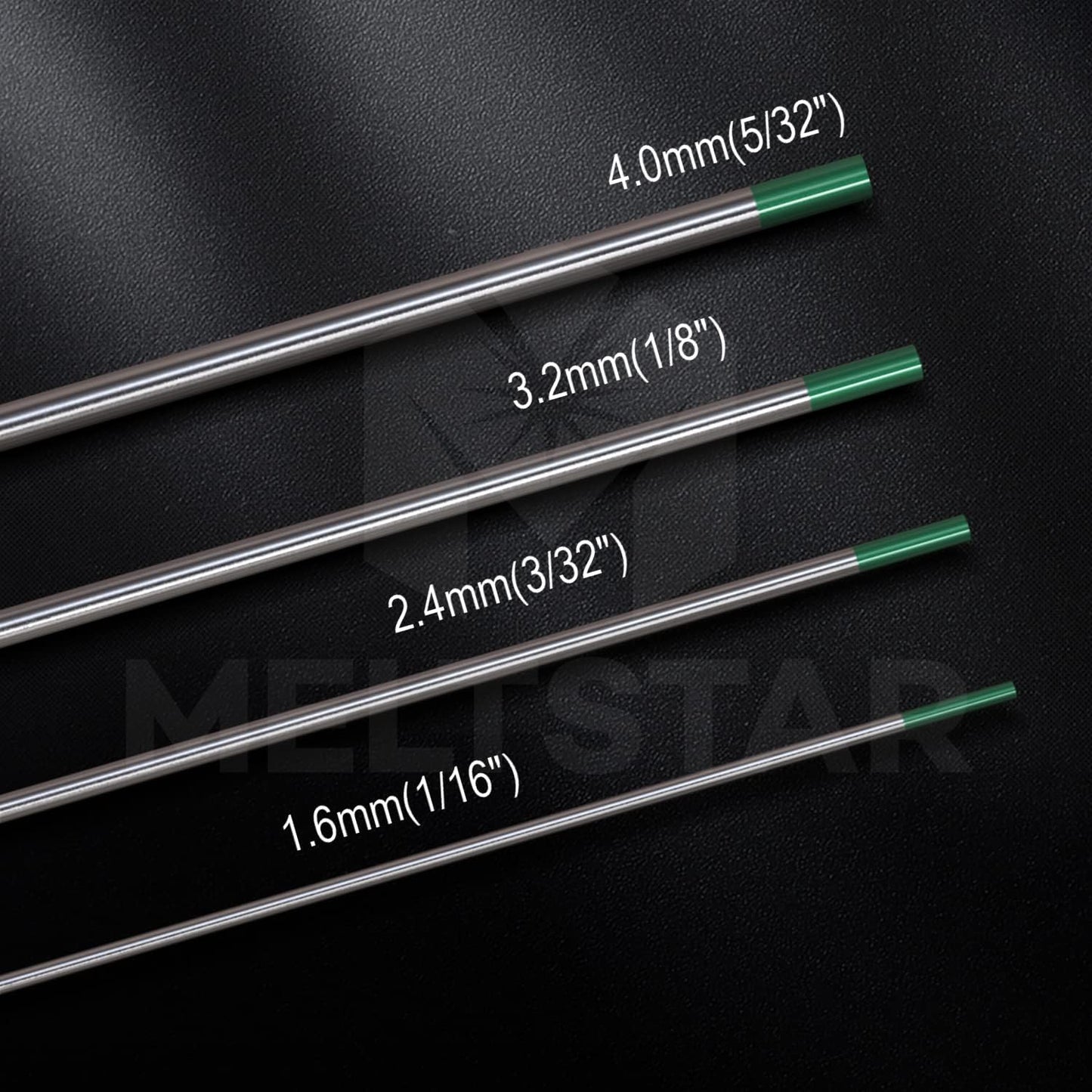 Electrodos Tungsteno Puro 1/16x7pulg Verde Pack 10