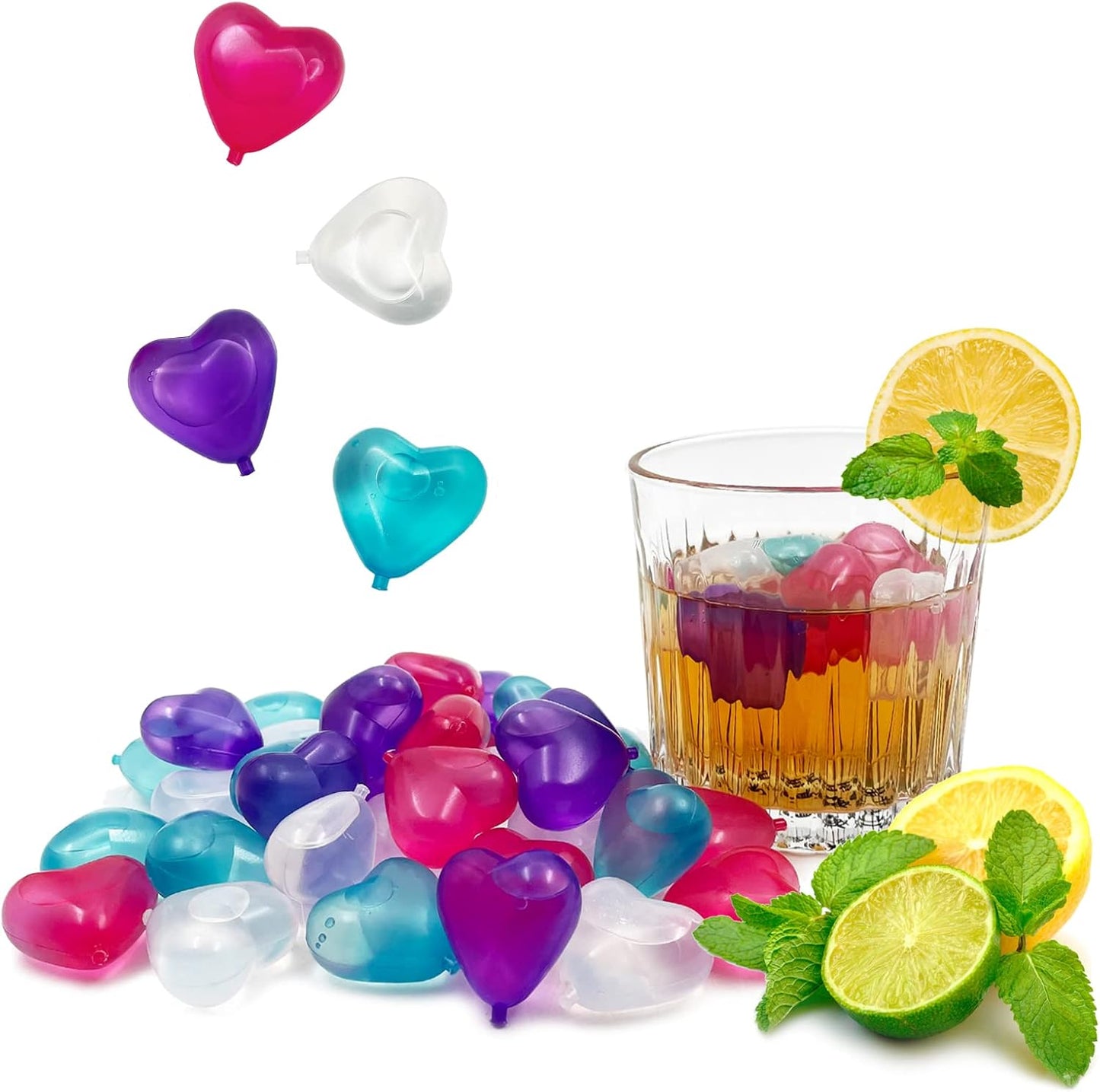 Cubos hielo plástico reutilizables forma corazón