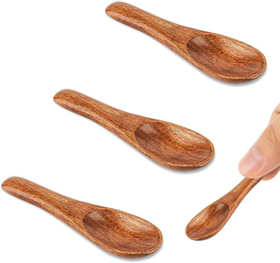 3 Cucharas Madera Rojo y Marrón para Especias 2.36pulg