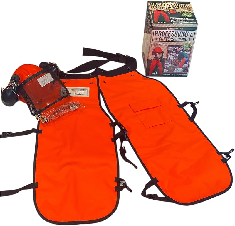 Kit corte silvicultura con casco chaps naranja