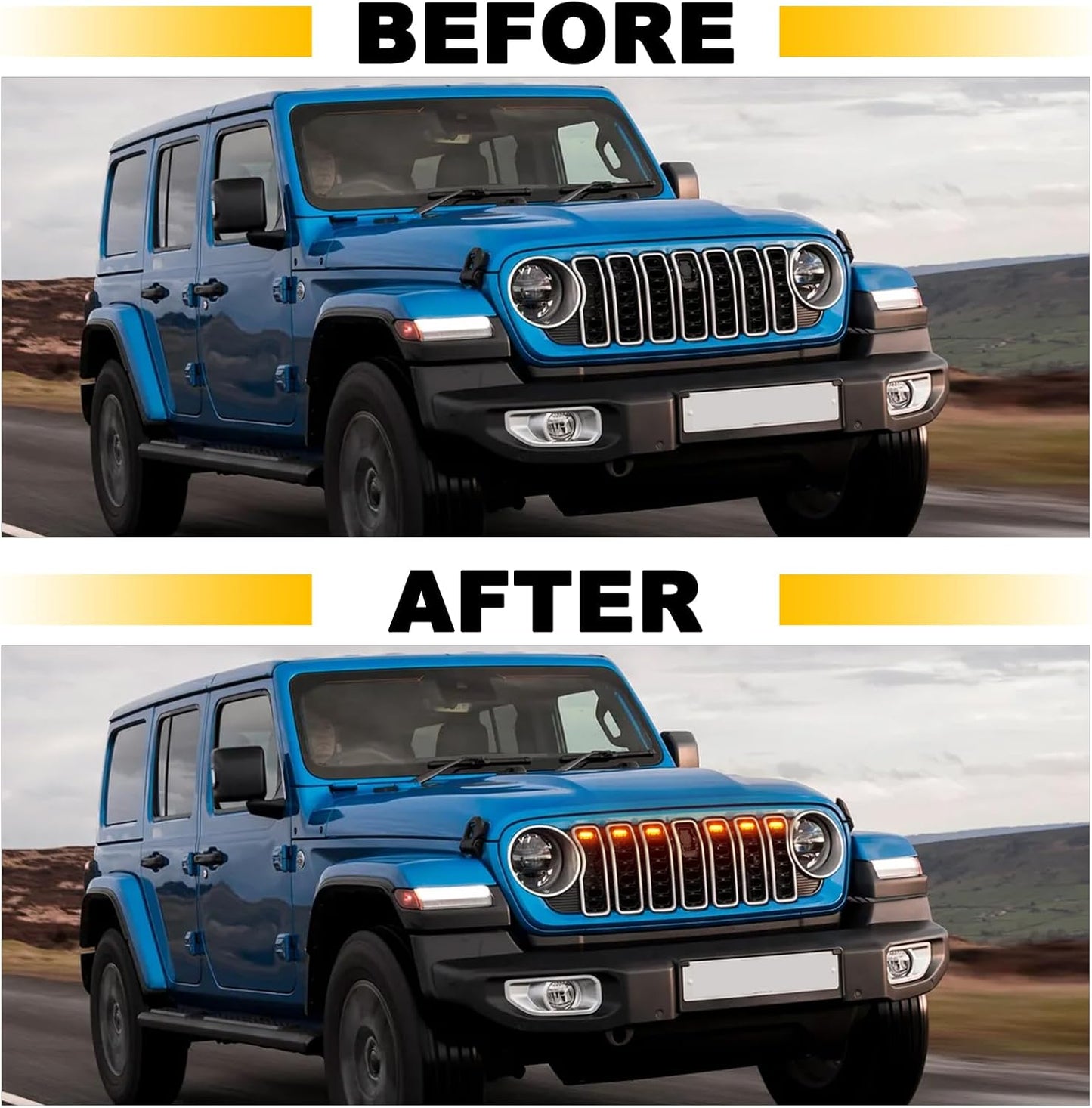 Luces LED ámbar para Jeep Wrangler JL JLU Sport 6en1