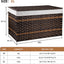 Cesta almacenamiento mimbre sintético 160L asa marrón