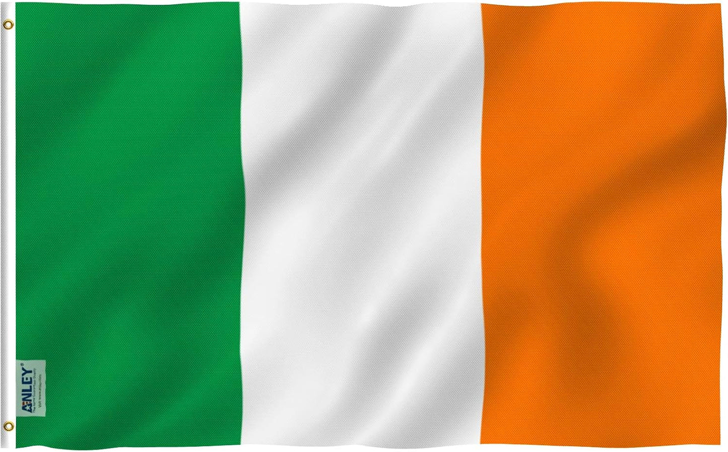 Bandera Irlanda 3x5ft poliéster ojales latón doble costura