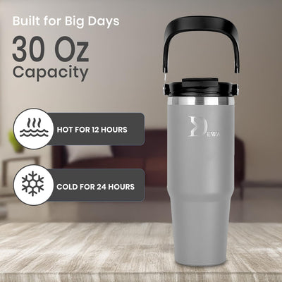 Vaso acero inox 30oz popote doble aislado 24h frío 12h