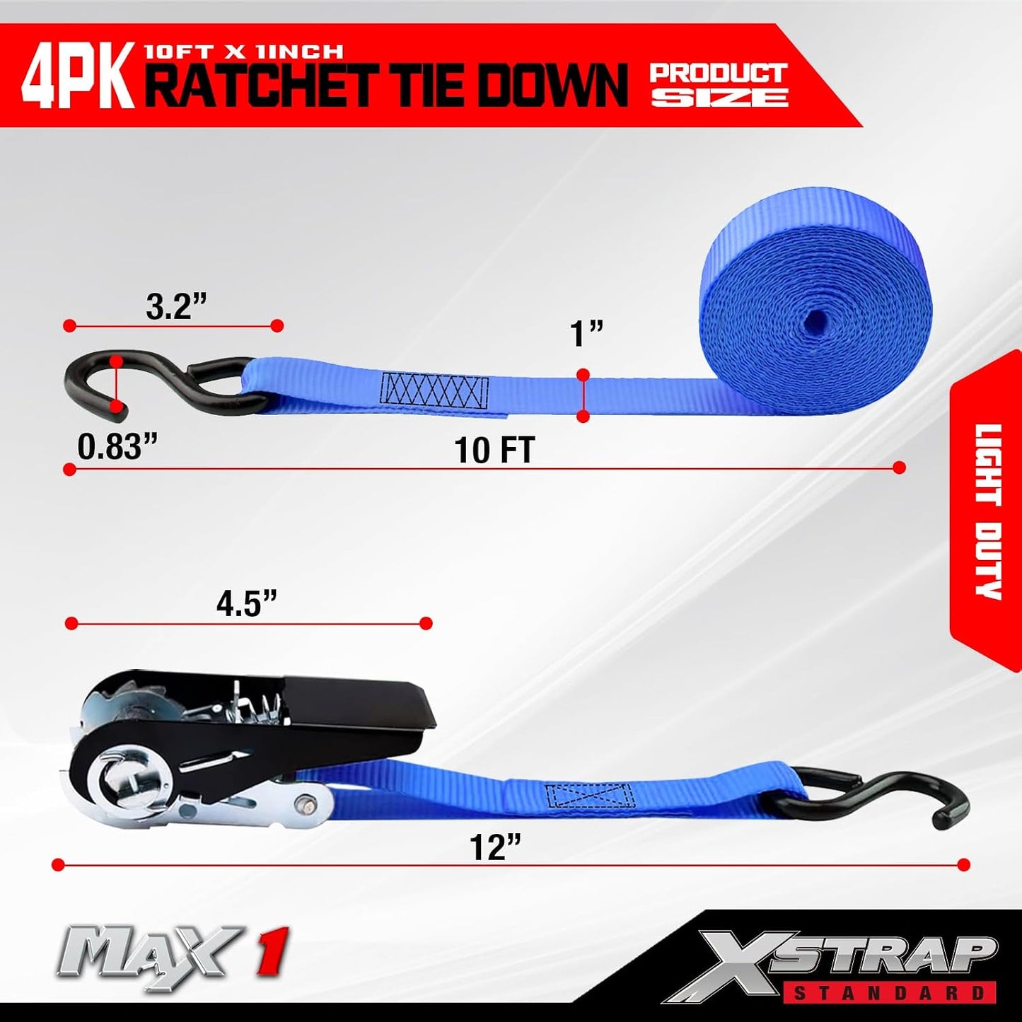 Correas trinquete 4uds 10ft 300lb para UTV ATV camioneta
