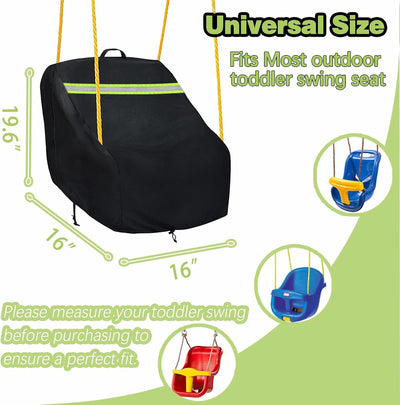 Funda asiento columpio niños impermeable 420D negro