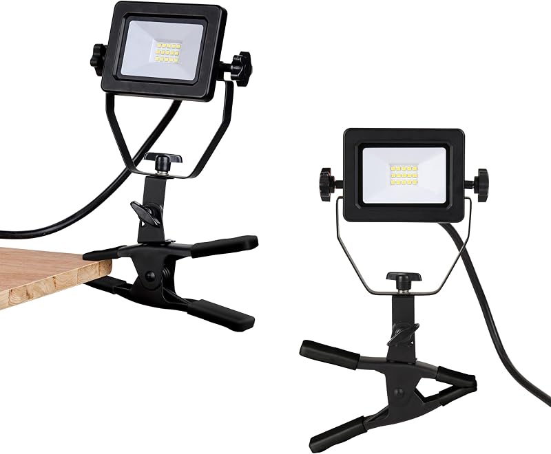 Luz trabajo LED portátil 1200 lúmenes con abrazadera 120V