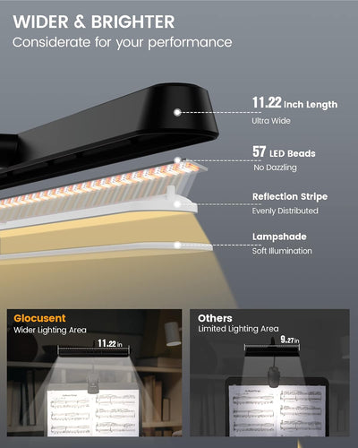 Luz piano 57 LED recargable 3 colores 140h duración