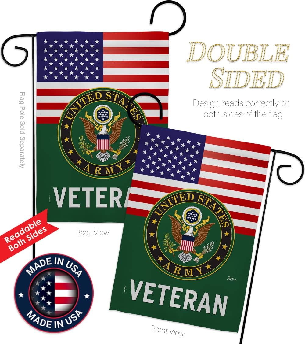 Bandera veteranos USA con soporte decoración americana