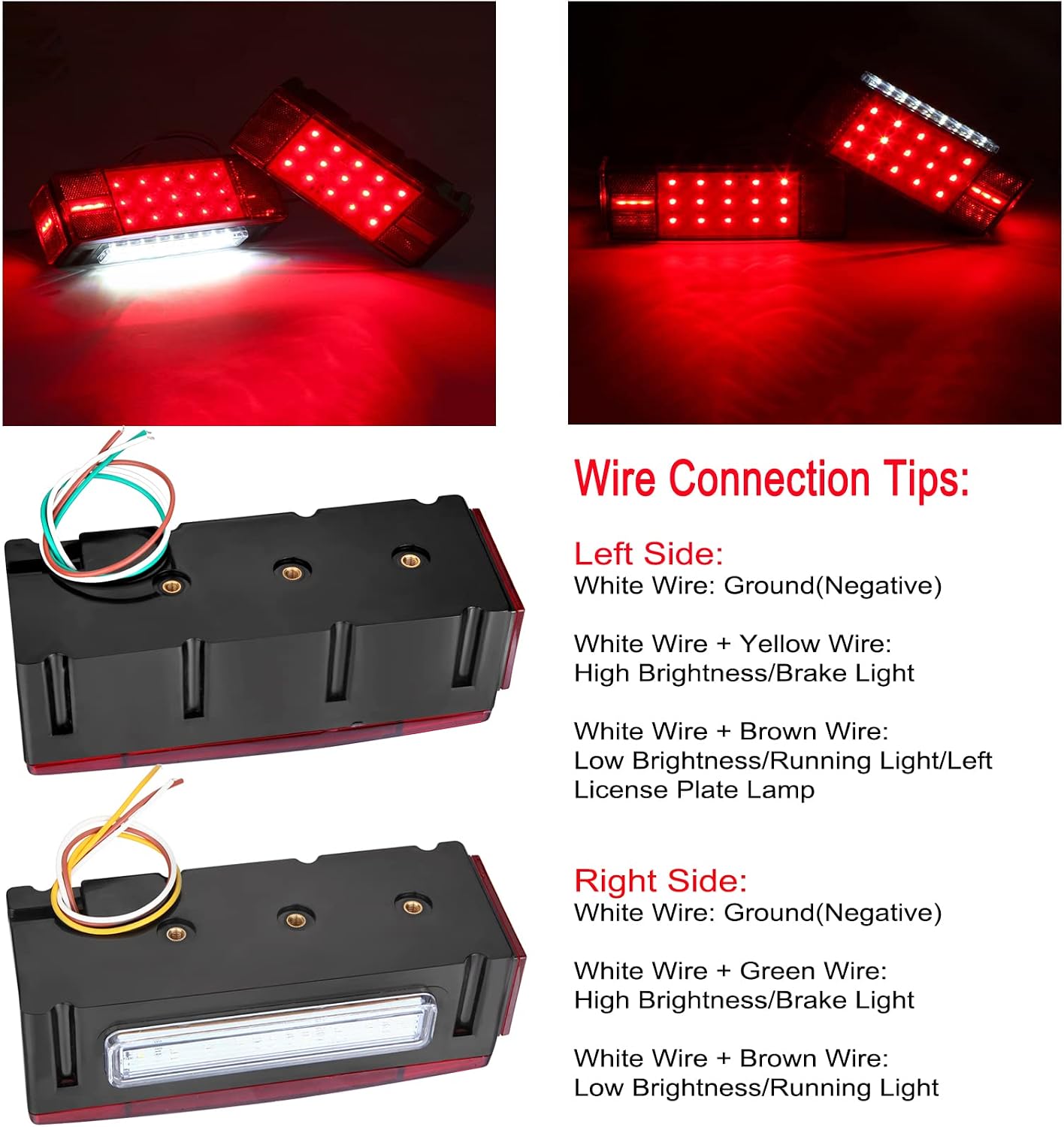 Kit luces LED remolque barco con arnés 15.6" caravana