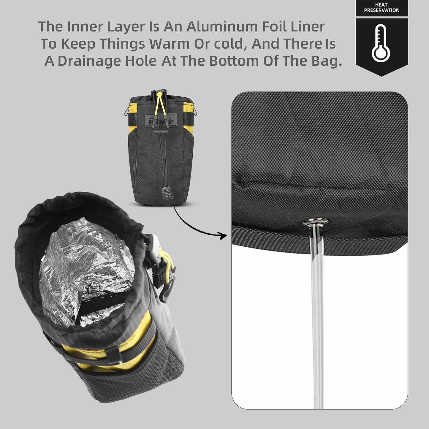 Bolsa bicicleta con agarradera aislada para bocadillos