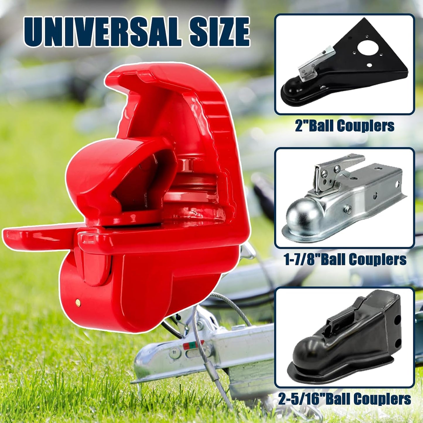 Cerradura enganche remolque ajustable acero 2pulg