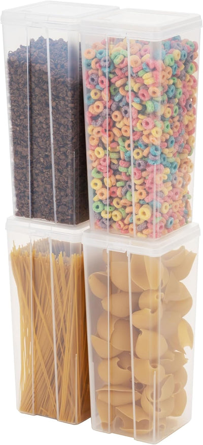 Contenedores alimento 3.9qt pack 4 transparentes apilables
