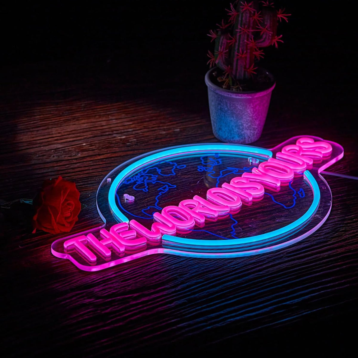 Letrero neón LED con interruptor regulable para decoración de pared