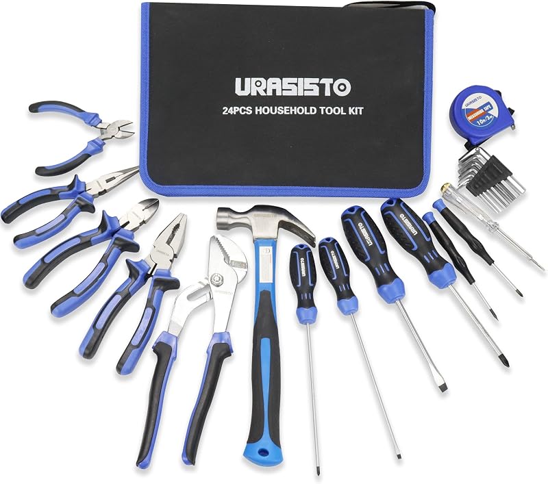 Kit 24 Pzas Herramientas Hogar Martillo Destornillador Alicates