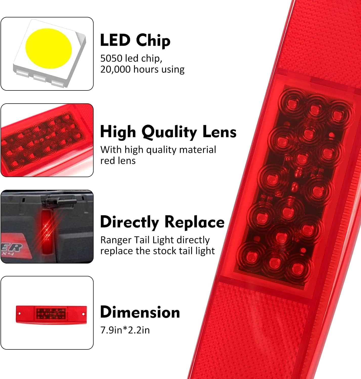 Luces traseras LED rojas Polaris RangerEV EFI 2011 izq y der