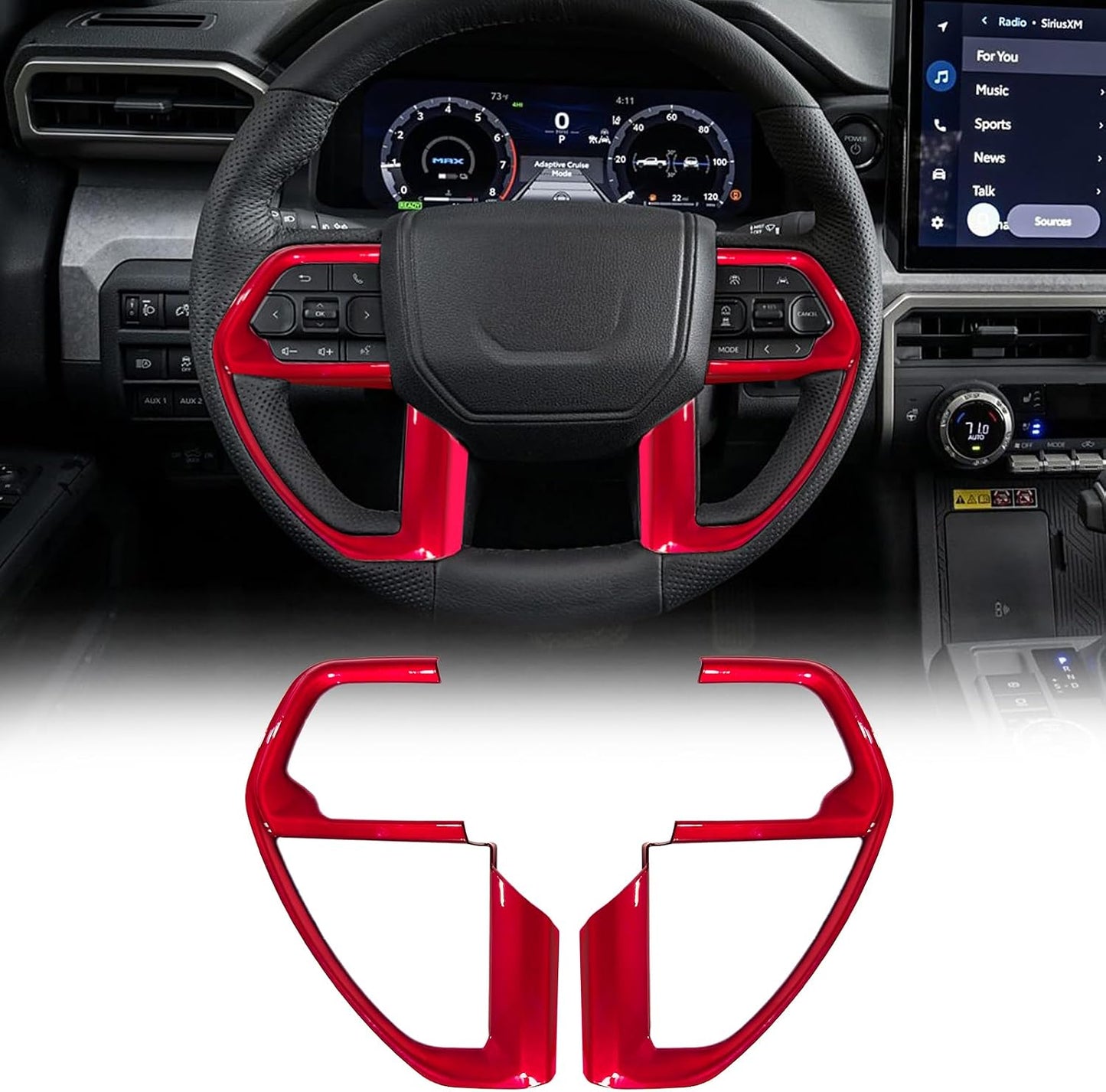 Cubierta consola Toyota Tacoma 24-25 4Runner 25 ABS roja