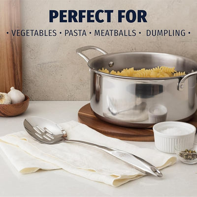 Cuchara acero inox 15pulg ergonómica para cocina y bufé
