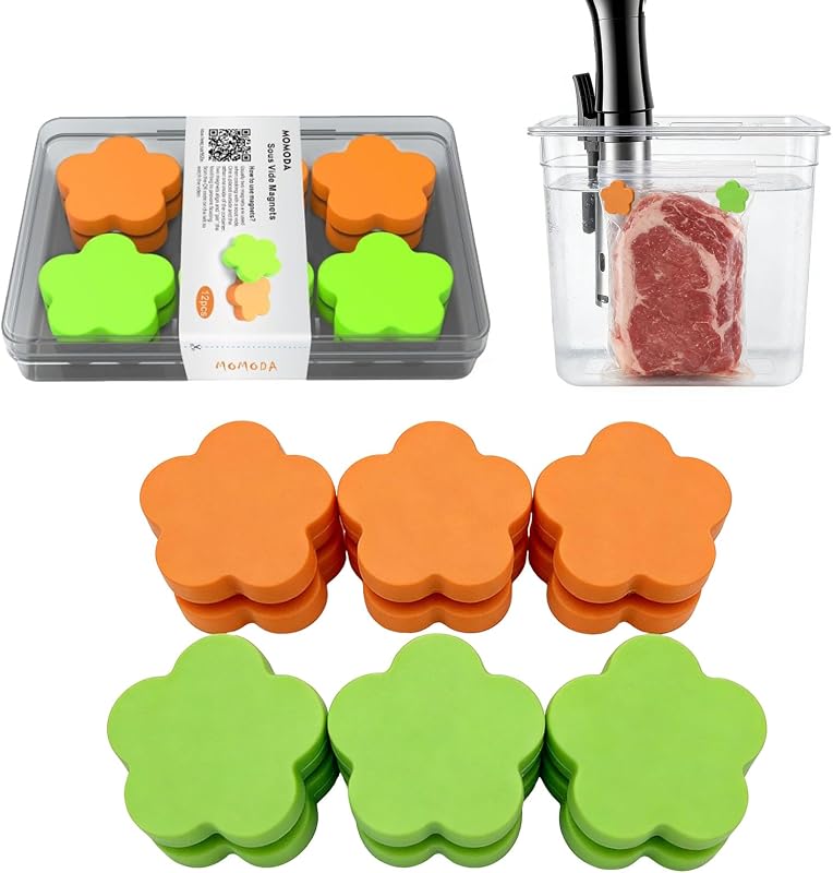 Imanes Sous Vide 12pzas silicona alimenticio naranja verde