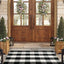 Alfombra cuadriculada lana 27.5x43pulg color blanco y negro