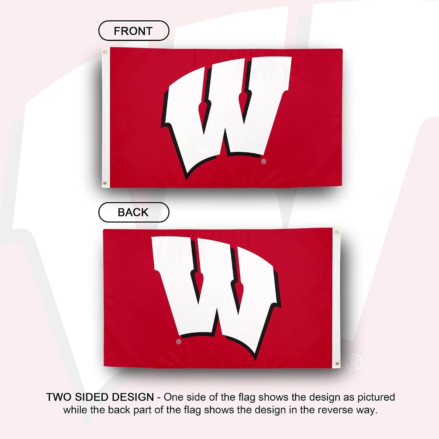 Bandera UW Wisconsin 3x5ft tela poliéster duradera
