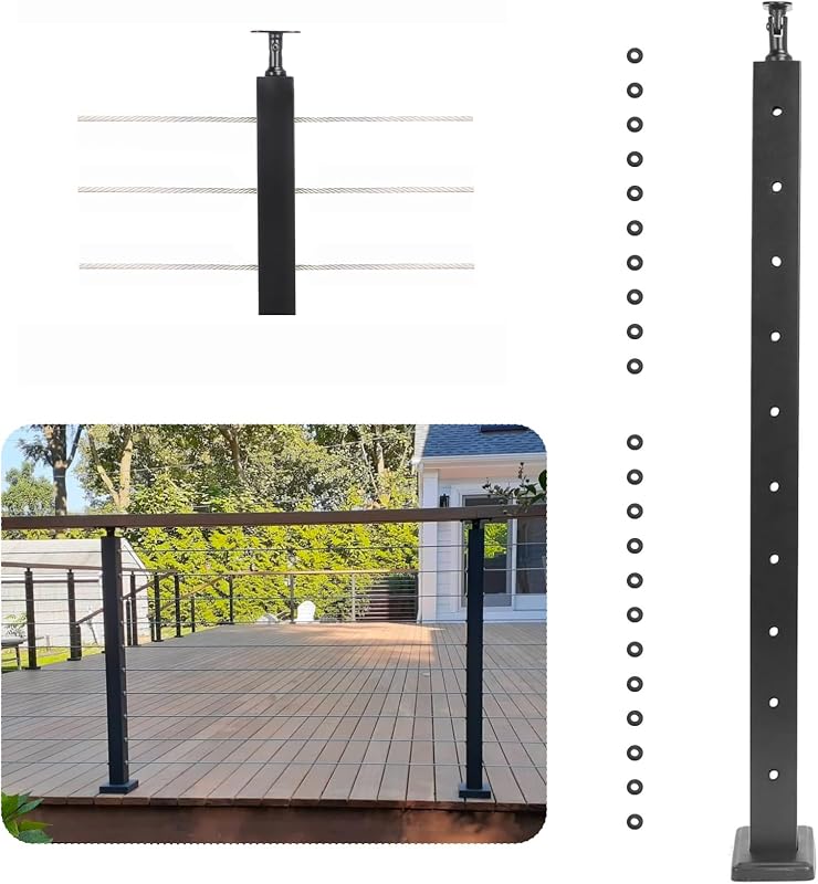 Poste barandilla cable acero inox 36" ajustable