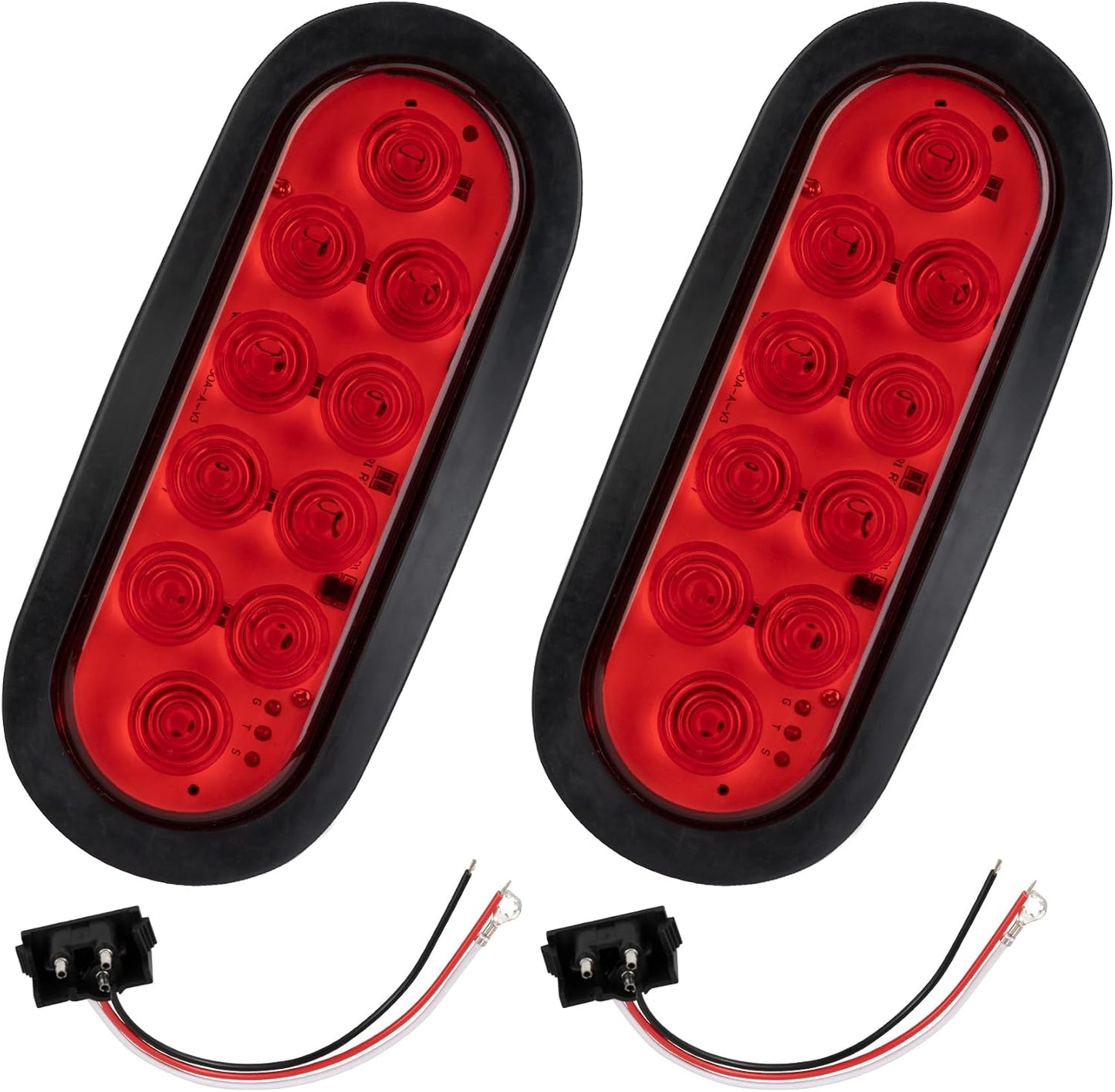 2 Pzas Luces Traseras LED Ovaladas 6" para Camión RV