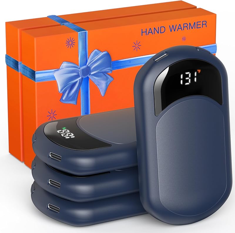 Calentador manos recargable 104-131°F con control temp bolsillo