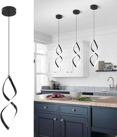 Luces colgantes LED negras para isla cocina ajustables