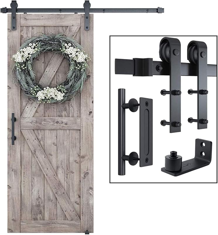 Kit Herrajes Puerta Corrediza Granero 5ft Riel Manija Guía
