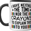 Taza de cerámica negra/blanca sin explicaciones