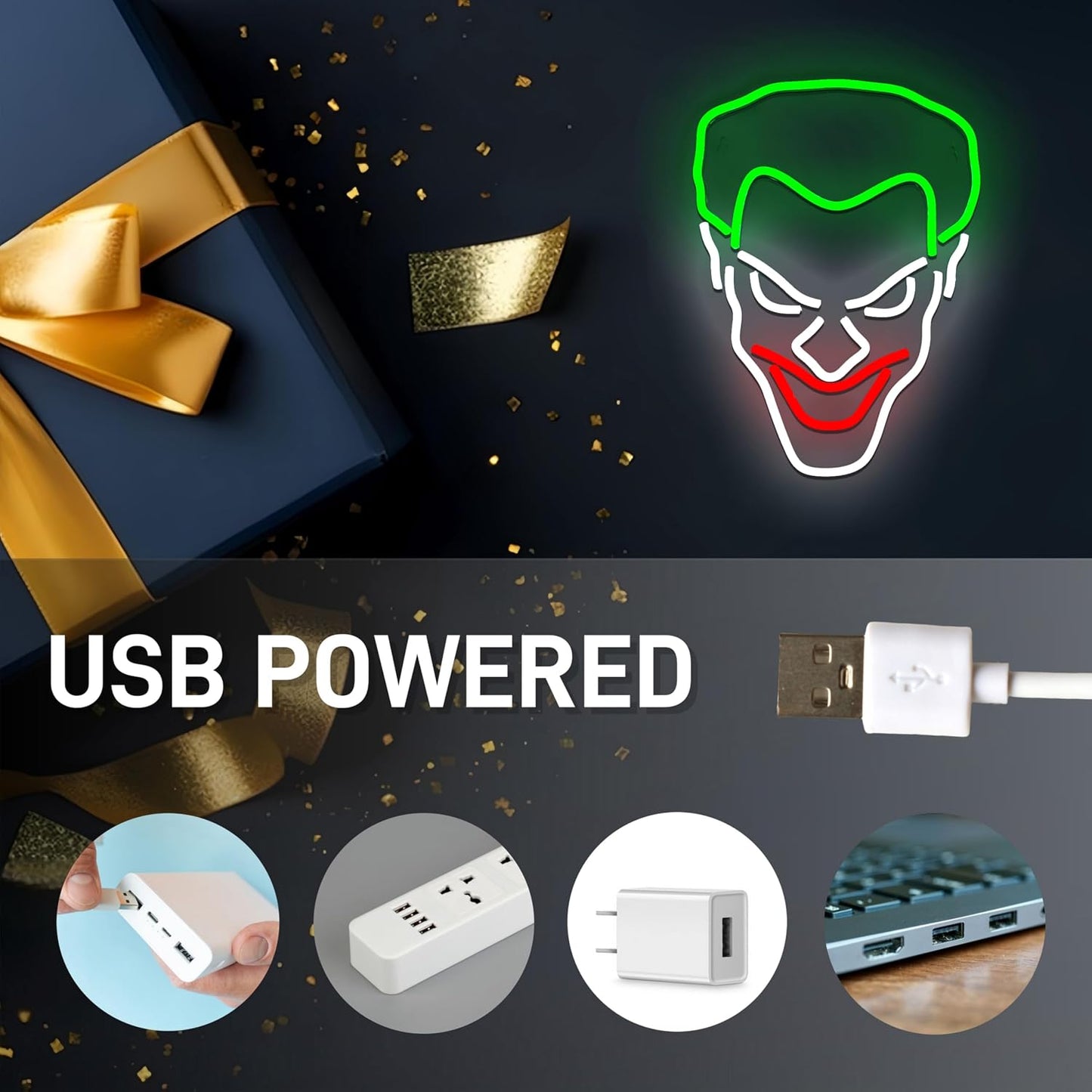 Letrero neón USB regulable para decoración habitación anime