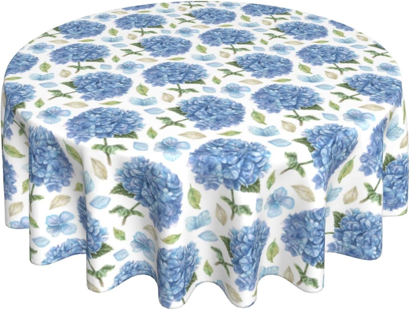 Mantel redondo poliéster 70pulg flores hortensias verano