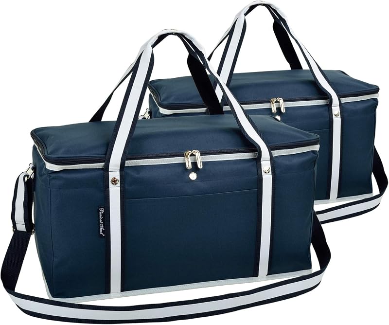 Enfriador plegable 64 latas a prueba de fugas azul pack 2