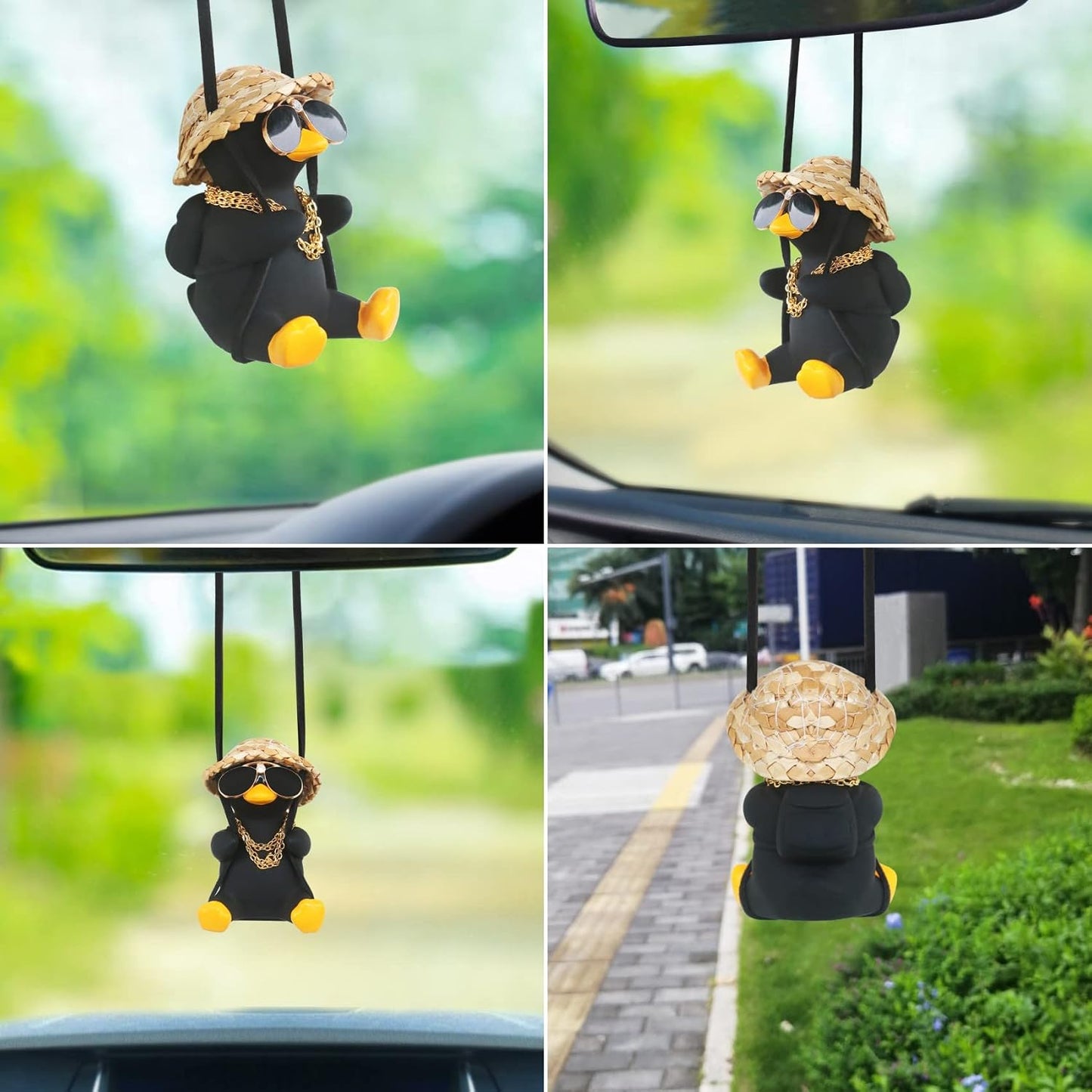 Accesorios coche espejos retrovisores con patos oscilantes