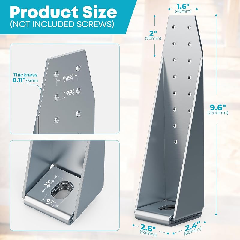 10 Pzas Accesorios Acero Galvanizado Tensión Plata