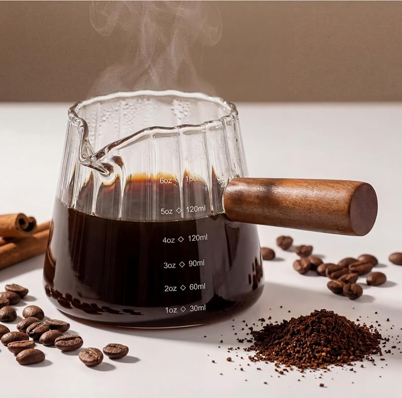 Vaso Espresso 6oz con Asa Taza Medidora Transparente