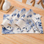 4 Manteles Acuarela Hojas Azules 12x18pulg Hogar Fiesta
