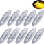 10 Indicadores LED Ámbar Claro Bisel Cromado Universal