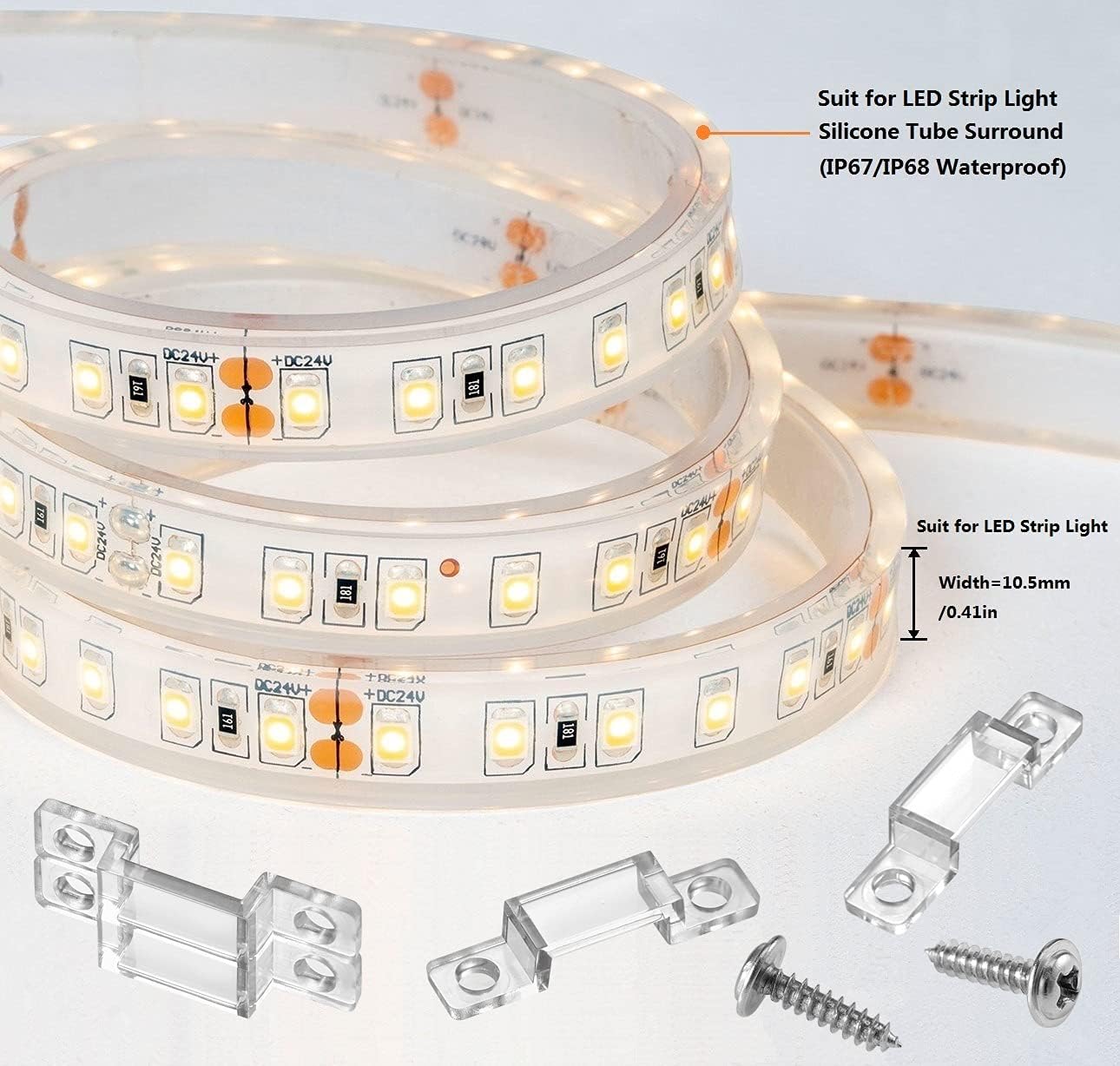 100 Soportes Tira Luces LED IP67/68 0.394pulg