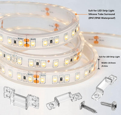 100 Soportes Tira Luces LED IP67/68 0.394pulg