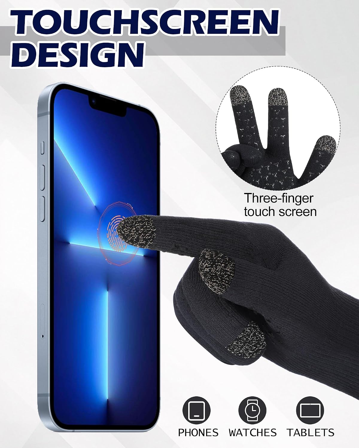Guantes impermeables tactiles para hombre clima frio