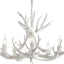 Candelabro resina blanca 30pulg 5 luces LED rústico comedor